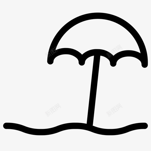 雨伞海滩假日图标svg_新图网 https://ixintu.com 假日 日光浴 海滩 海滩holliday系列 雨伞