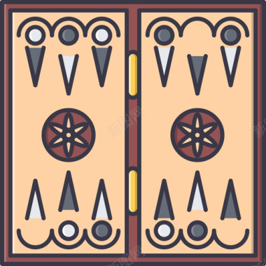 双陆棋游戏3颜色图标图标
