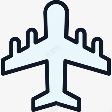 飞机航空3线颜色图标图标