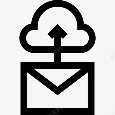 电子邮件数据库和服务器3线性图标图标
