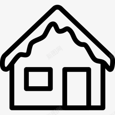 雪盖房子小屋盖子图标图标