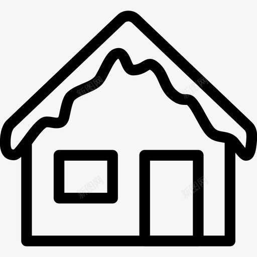 雪盖房子小屋盖子图标svg_新图网 https://ixintu.com 冬天 冬天的线图标 小屋 盖子 雪盖房子