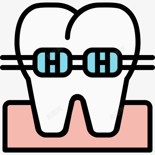 牙套牙科学2线性颜色图标svg_新图网 https://ixintu.com 牙套 牙科学2 线性颜色 隐形牙套