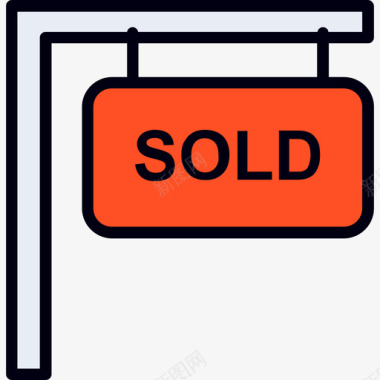 出售房地产56线性颜色图标图标