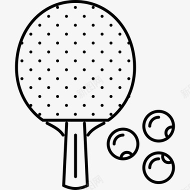 乒乓球运动器材6直线型图标图标