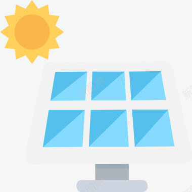 太阳能电池板工业4平板图标图标