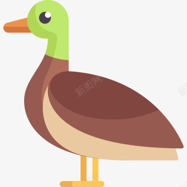 鸭动物与自然扁平图标图标