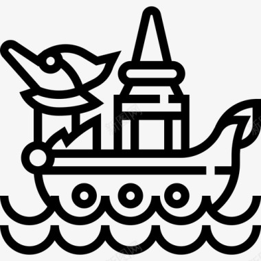 船泰国直线型图标图标