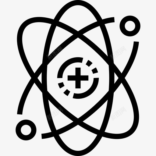 Atom医院医疗保健3线性图标svg_新图网 https://ixintu.com Atom 医院医疗保健3 线性