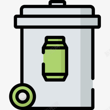 回收箱生态62线性颜色图标图标