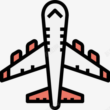 飞机18号机场线性颜色图标图标