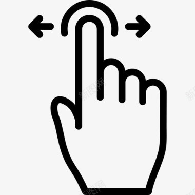 一个手指水平拖动触摸触摸手势轮廓v2图标图标