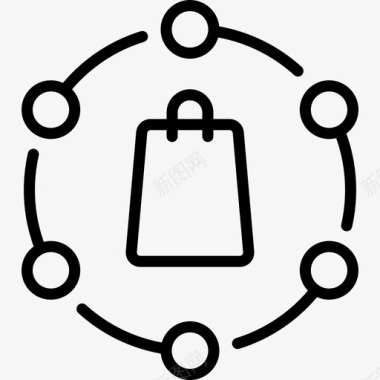 购物袋电子商务40线性图标图标