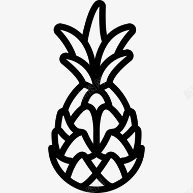 菠萝美食9线性图标图标