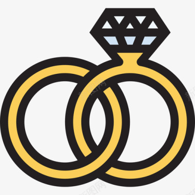 结婚戒指杂项5线性颜色图标图标