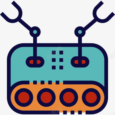 机器人空间45线性颜色图标图标