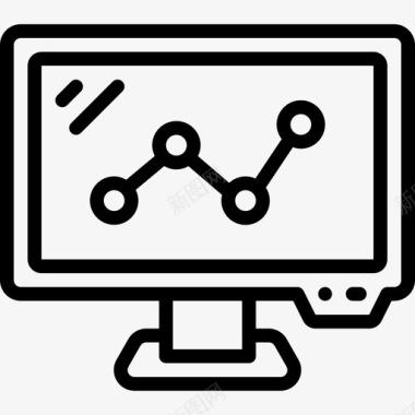监视器办公设备5线性图标图标