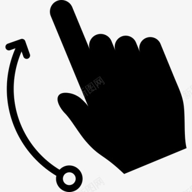 一个手指向上弹触摸手势v2图标图标