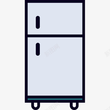 冰箱家用电器线性颜色图标图标