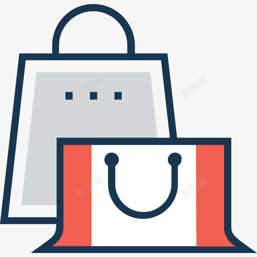 购物袋购物和商业20线性颜色图标svg_新图网 https://ixintu.com 线性颜色 购物和商业20 购物袋