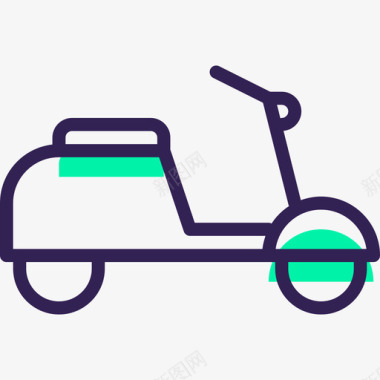 摩托车旅游51绿影图标图标