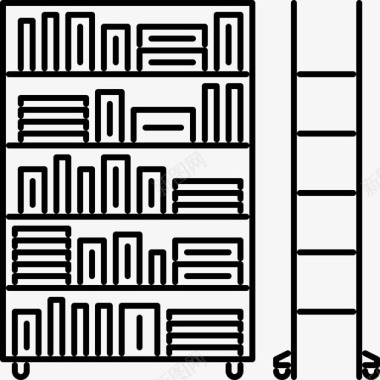 书架21学校线性图标图标