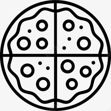 披萨快餐4直系图标图标