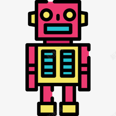 机器人书呆子3线性颜色图标图标