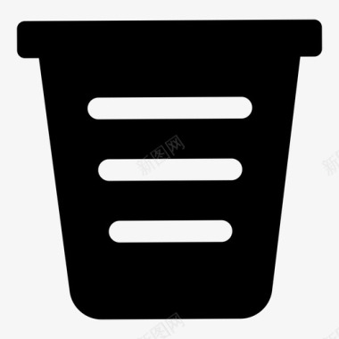 垃圾桶洗衣篮图标图标