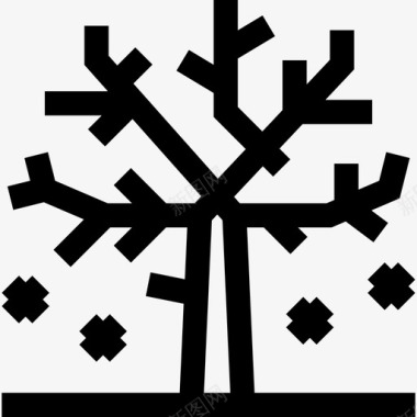 树冬季自然7线形图标图标