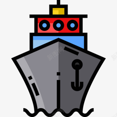 船水手3线型颜色图标图标