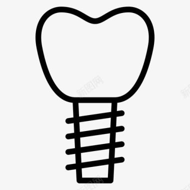 牙螺钉牙科牙医图标图标
