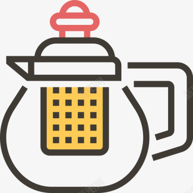咖啡壶咖啡设备2黄影图标图标