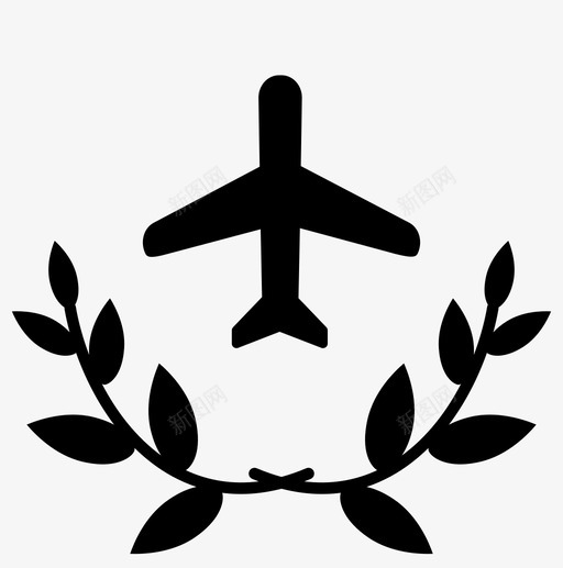 优秀航空公司证书飞机图标svg_新图网 https://ixintu.com 优秀航空公司 劳雷尔卓越 旅行 证书 质量 飞机 高级