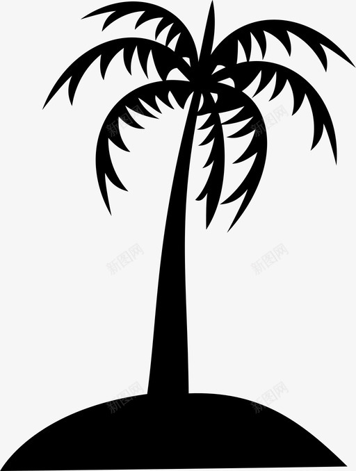 棕榈树海滩椰子树图标svg_新图网 https://ixintu.com 夏天 岛 棕榈树 椰子树 海滩