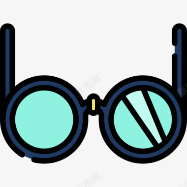 眼镜书呆子3线性颜色图标图标
