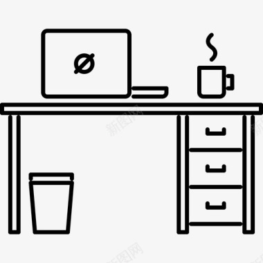 办公桌家具42直线型图标图标