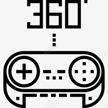 游戏板360视图10线性图标图标
