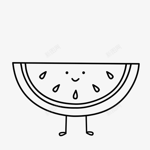 西瓜可爱脸图标svg_新图网 https://ixintu.com 可爱 好吃 炸薯条 脸 西瓜 食物