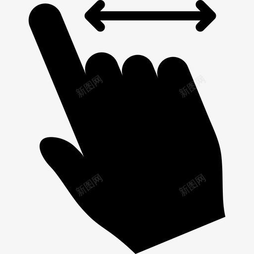 一个手指水平滑动触摸手势v2图标svg_新图网 https://ixintu.com 一个手指水平滑动 触摸手势v2
