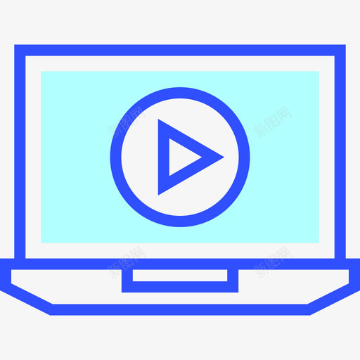 笔记本电脑电影视频线性颜色图标svg_新图网 https://ixintu.com 电影视频 笔记本电脑 线性颜色