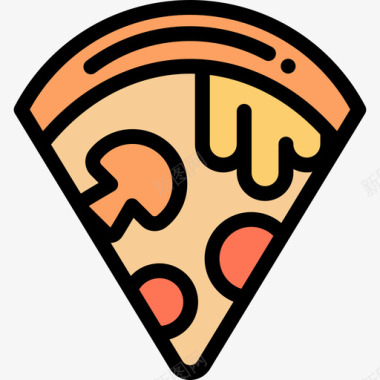 披萨片外卖2块原色图标图标