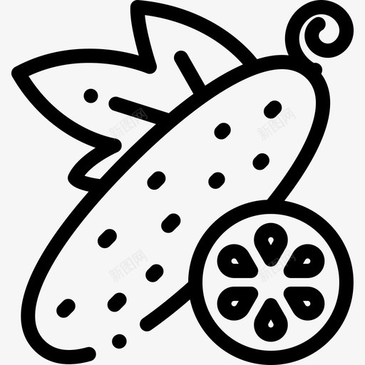 黄瓜水果和蔬菜7种直系图标svg_新图网 https://ixintu.com 水果和蔬菜7种 直系 黄瓜