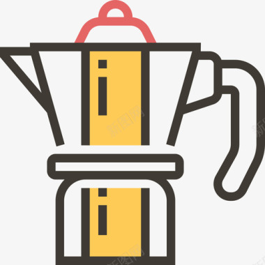 咖啡机咖啡设备2黄影图标图标