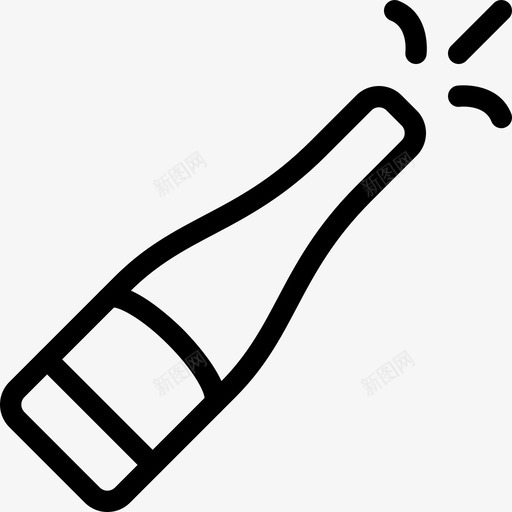 香槟开放瓶子饮料图标svg_新图网 https://ixintu.com 汽水 派对和活动线图标 瓶子 饮料 香槟开放