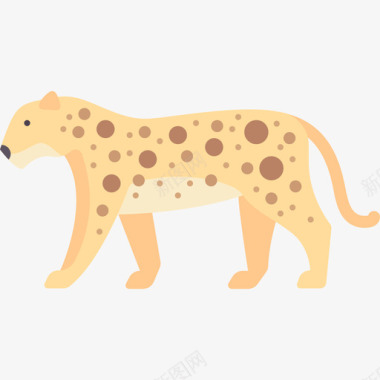 豹子动物和自然扁平图标图标