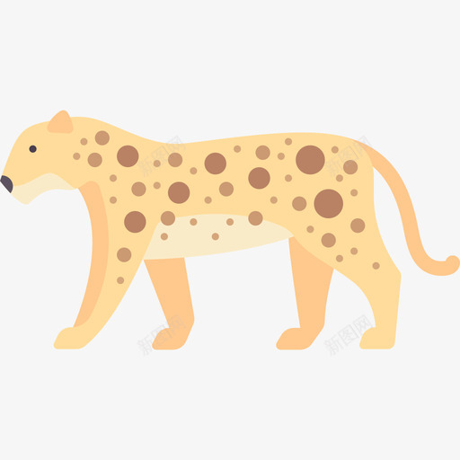 豹子动物和自然扁平图标svg_新图网 https://ixintu.com 动物和自然 扁平 豹子