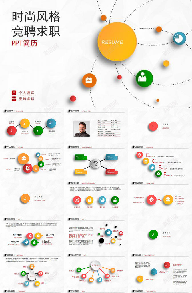 个性时尚风格个人竞聘简历PPT模板_新图网 https://ixintu.com 个人 个性 时尚 竞聘 简历 风格