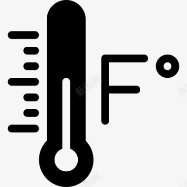 华氏温度63度天气填充图标图标