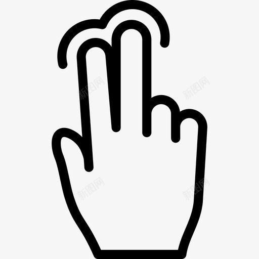 两个手指轻触选择触摸图标svg_新图网 https://ixintu.com 两个手指轻触 触摸 触摸手势轮廓v2 选择